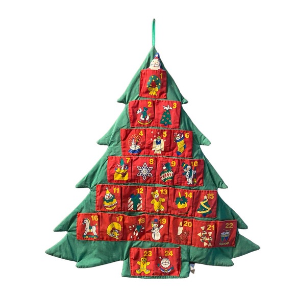 Avon | Holiday | Vtg 9s Avon Countdown To Christmas Tree Advent Calendar  Cloth Original Wsanta | Poshmark